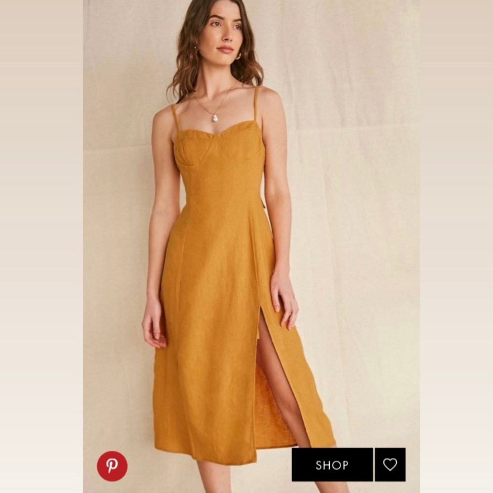 Linen Cami Midi Dress - Forever 21